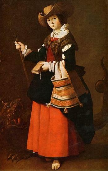 Francisco de Zurbaran Saint Margaret, dressed as a shepherdess. Germany oil painting art